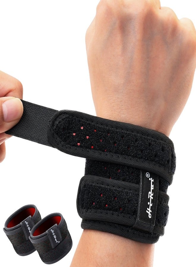 HiRui Wrist Brace for TFCC Tears, Adjustable Wristband Wrist Wraps Support for Fitness Weightlifting Tennis Tendonitis Carpal Tunnel Arthritis Pain Relief, One Size Adjustable (Black, 1 Pack) - Image 1